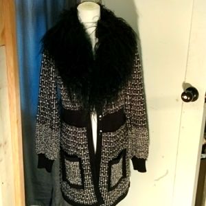 Nanette Lepore sheep skin sweater
